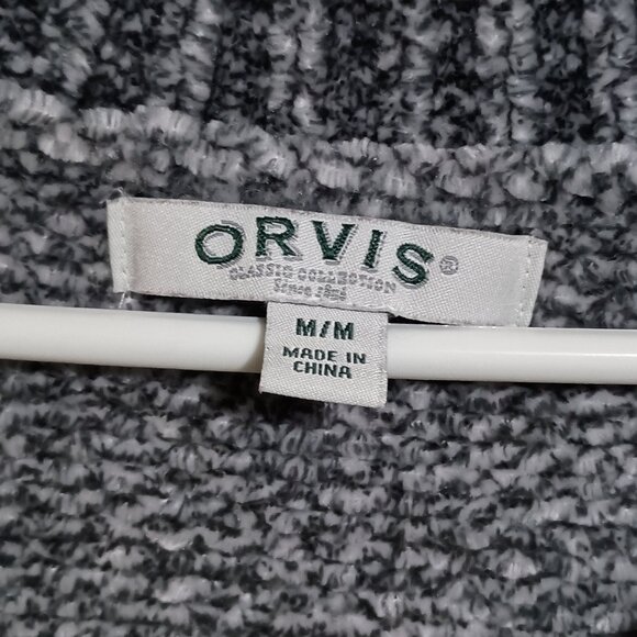 Orvis Women V-Neck Pullover Long Sleeve Sweatshirt Size Medium Soft Fleece Gray - Picture 4 of 11